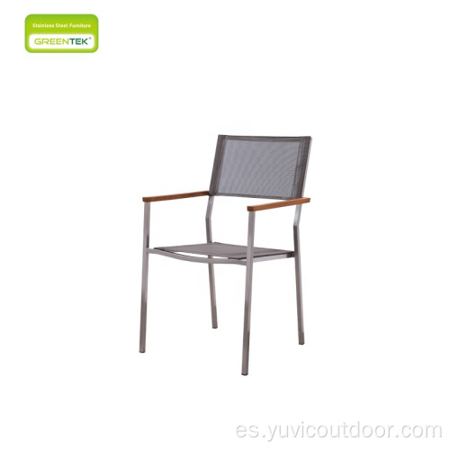 Conjunto de mesa de mesa de comedor Muebles de exterior de vidrio templado